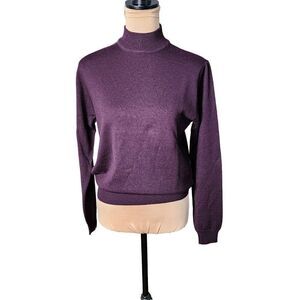 Kasper Knits Maroon Long Sleeve Lightweight Sweater in Large